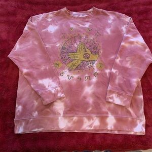 EARTHBOUND Pink Tie-Dye Crew Neck Sweater